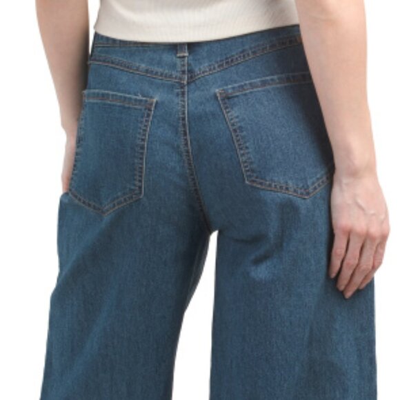 NEW 1822 DENIM Drawstring Denim Trouse Wide Leg  for women Medium Wash 7252j1 - Picture 3 of 5